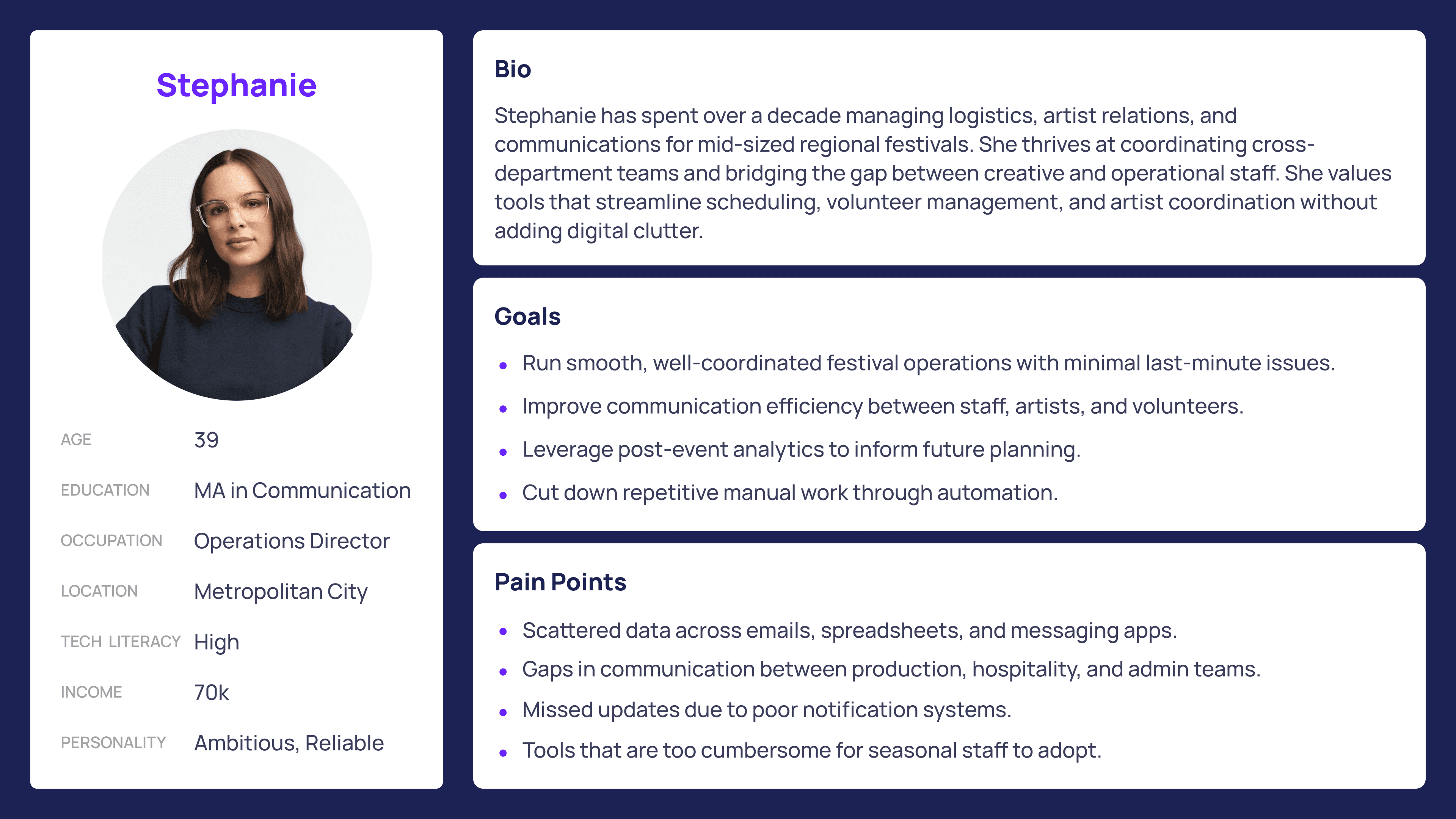 Image: Persona of a festival organizer